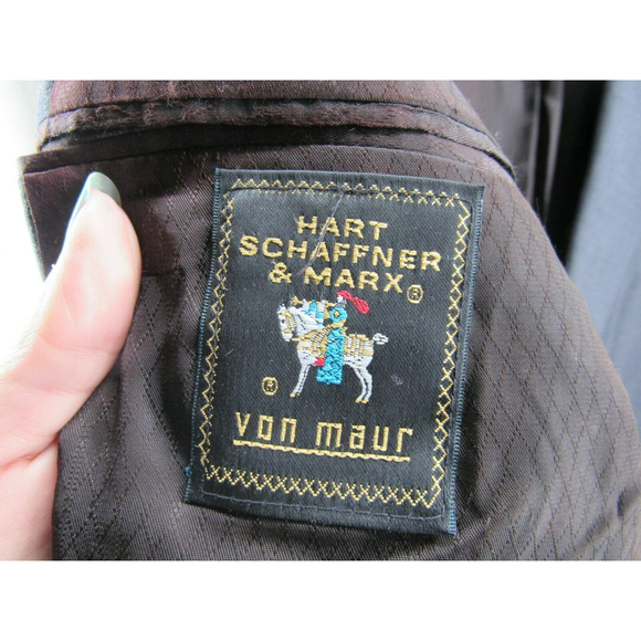 Hart Schaffner & Marx Micron 2000 Charcoal Gray Wool 2 Button Jacket Blazer 44 R - Picture 8 of 12